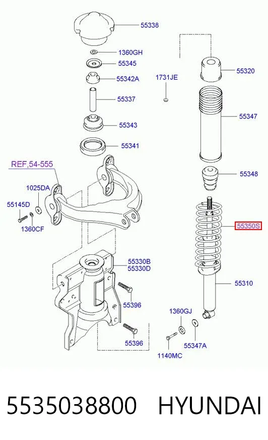 Задняя пружина 5535038800 Hyundai/Kia