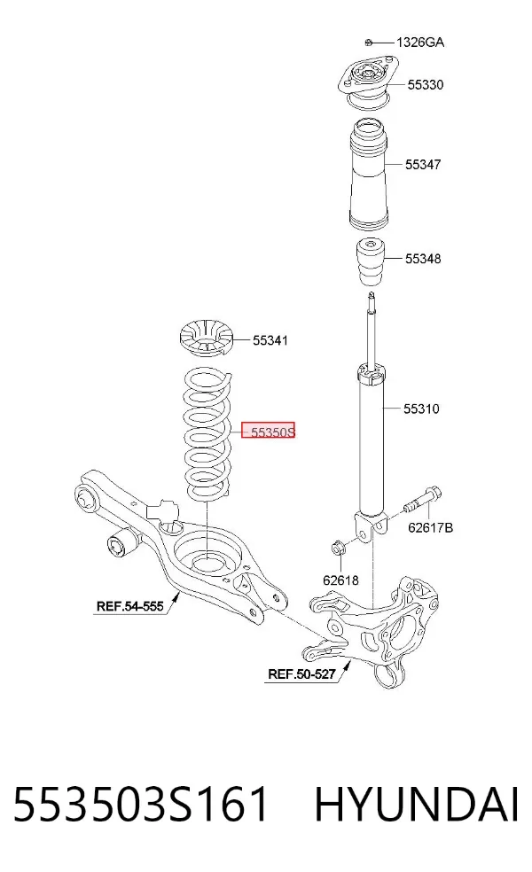 Задняя пружина 553503S161 Hyundai/Kia