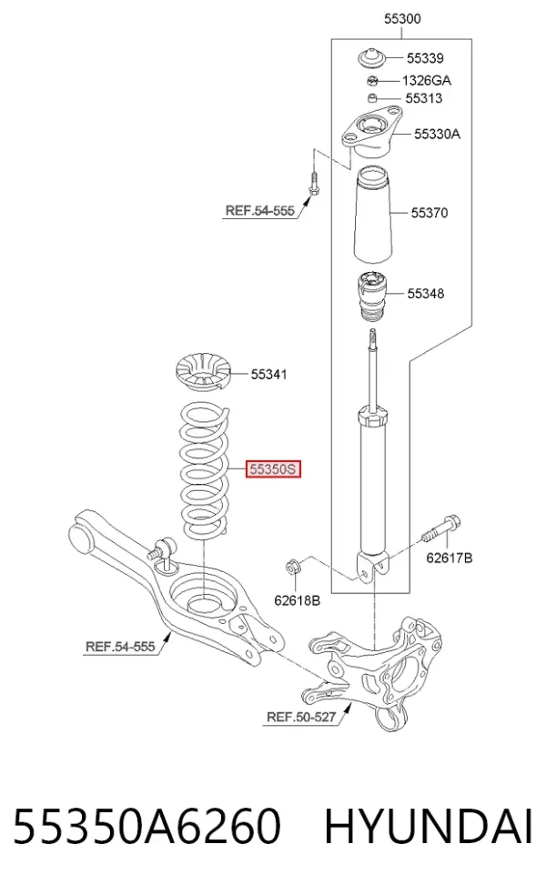 Задняя пружина 55350A6260 Hyundai/Kia