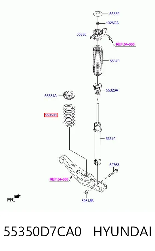 Задняя пружина 55350D7CA0 Hyundai/Kia