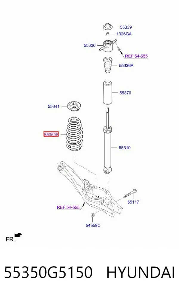 Задняя пружина 55350G5150 Hyundai/Kia