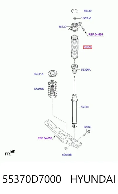 Пыльник амортизатора заднего HYUNDAI 55370D7000