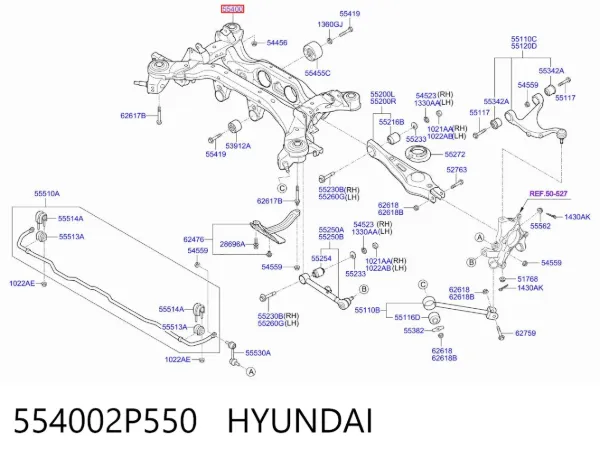 Подрамник задний 554002P550 Hyundai/Kia