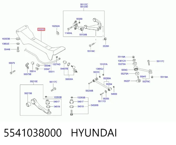 Подрамник задний 5541038000 Hyundai/Kia