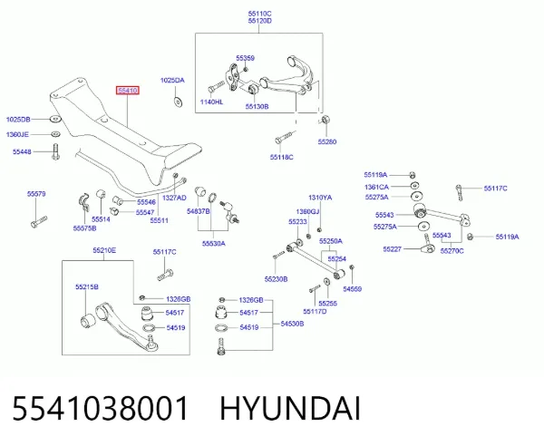 Подрамник задний 5541038001 Hyundai/Kia