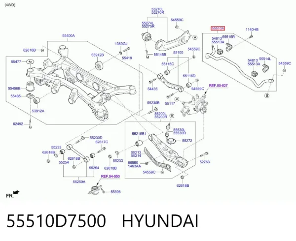 Стабилизатор задний 55510D7500 Hyundai/Kia