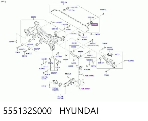 Втулка стабилизатора 555132S000 Hyundai/Kia