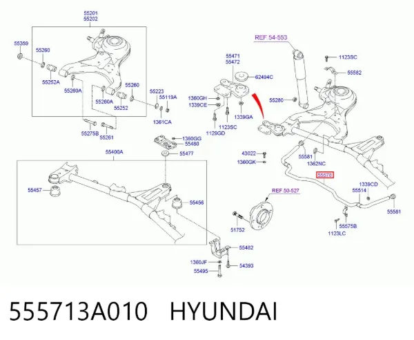Стабилизатор задний 555713A010 Hyundai/Kia