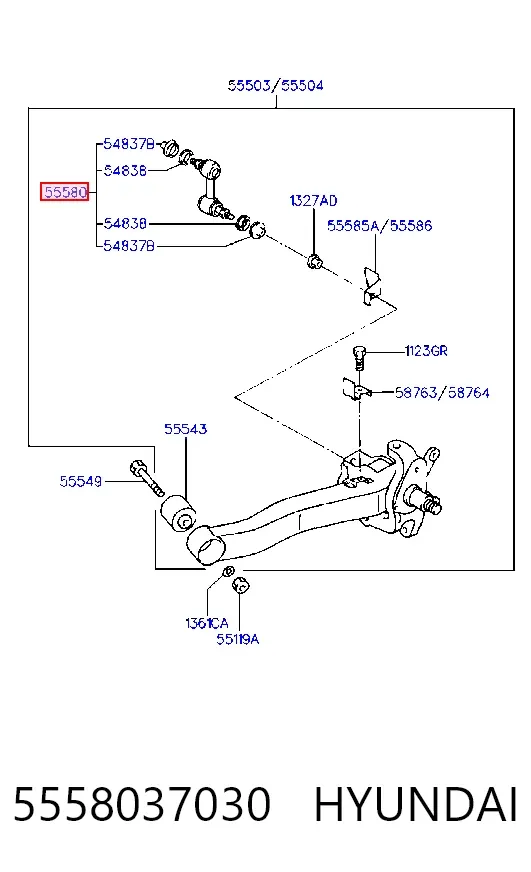 Стойка заднего стабилизатора 5558037030 Hyundai/Kia