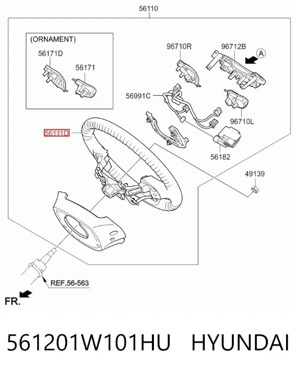 Руль 561201W101HU Hyundai/Kia
