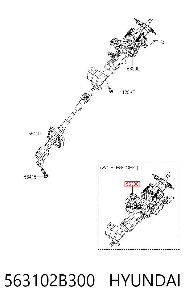 Рулевая колонка 563102B300 Hyundai/Kia