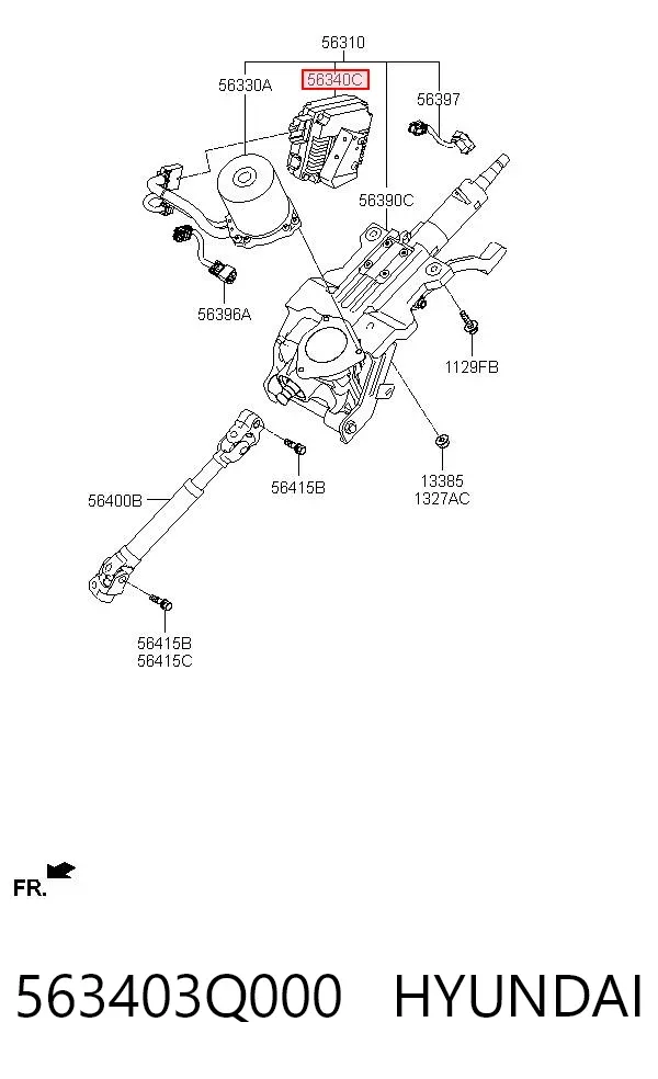 Блок управления электроусилителем руля 563403Q000 Hyundai/Kia
