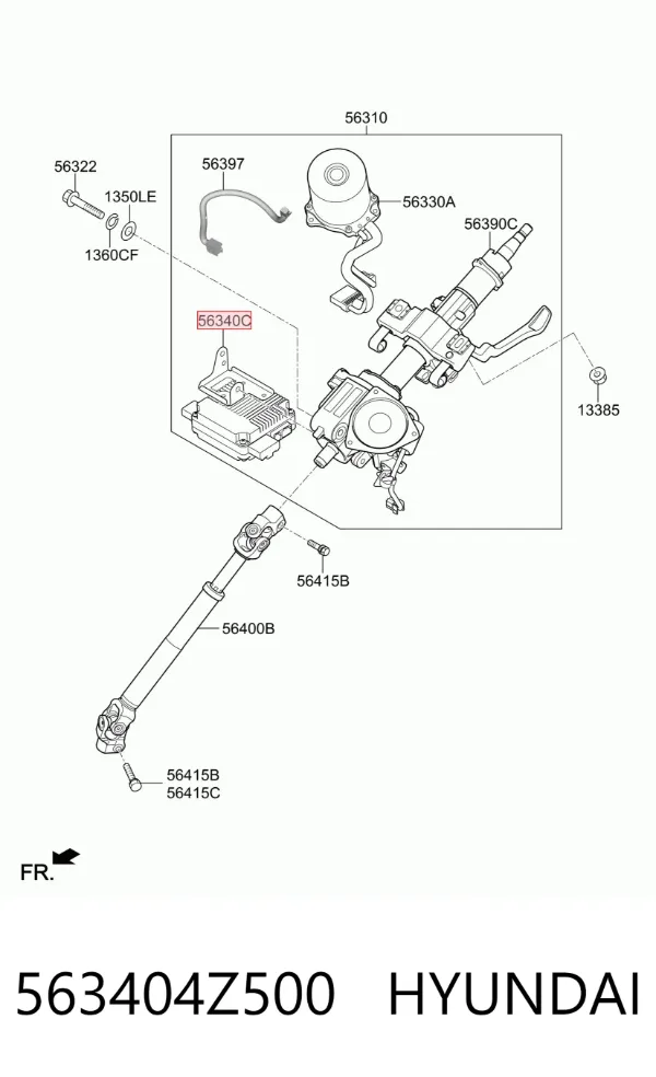 Блок управления электроусилителем руля 563404Z500 Hyundai/Kia