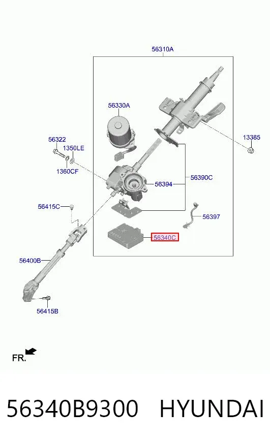 Блок управления электроусилителем руля 56340B9300 Hyundai/Kia
