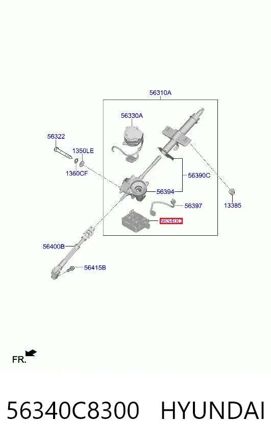 Блок управления электроусилителем руля 56340C8300 Hyundai/Kia