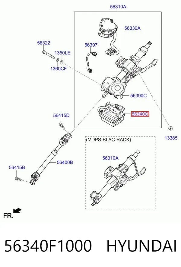 Блок управления электроусилителем руля 56340F1000 Hyundai/Kia