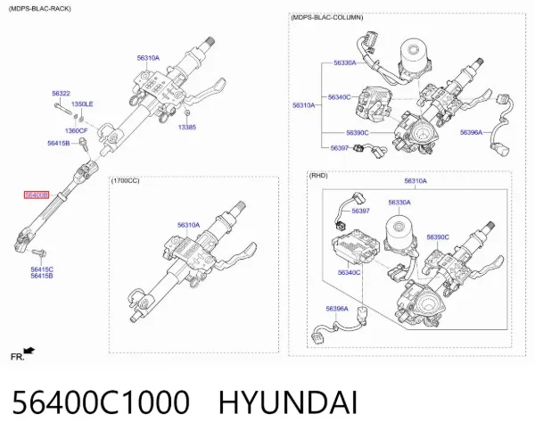 Вал рулевой колонки 56400C1000 Hyundai/Kia