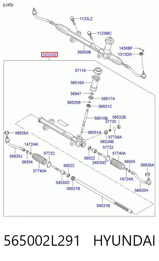 Рулевая рейка 565002L291 Hyundai/Kia