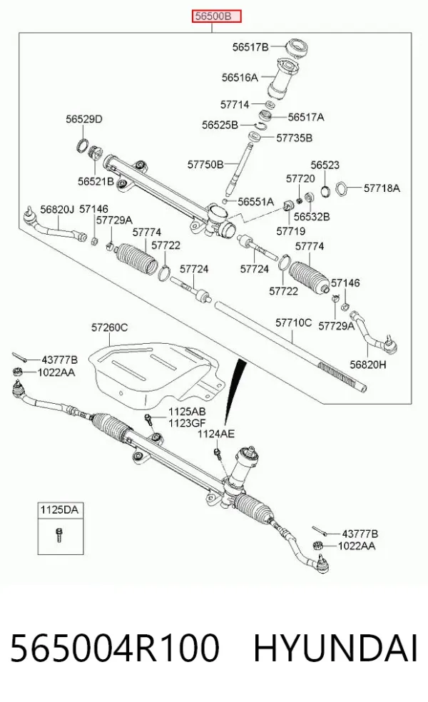 Рулевая рейка 565004R100 Hyundai/Kia
