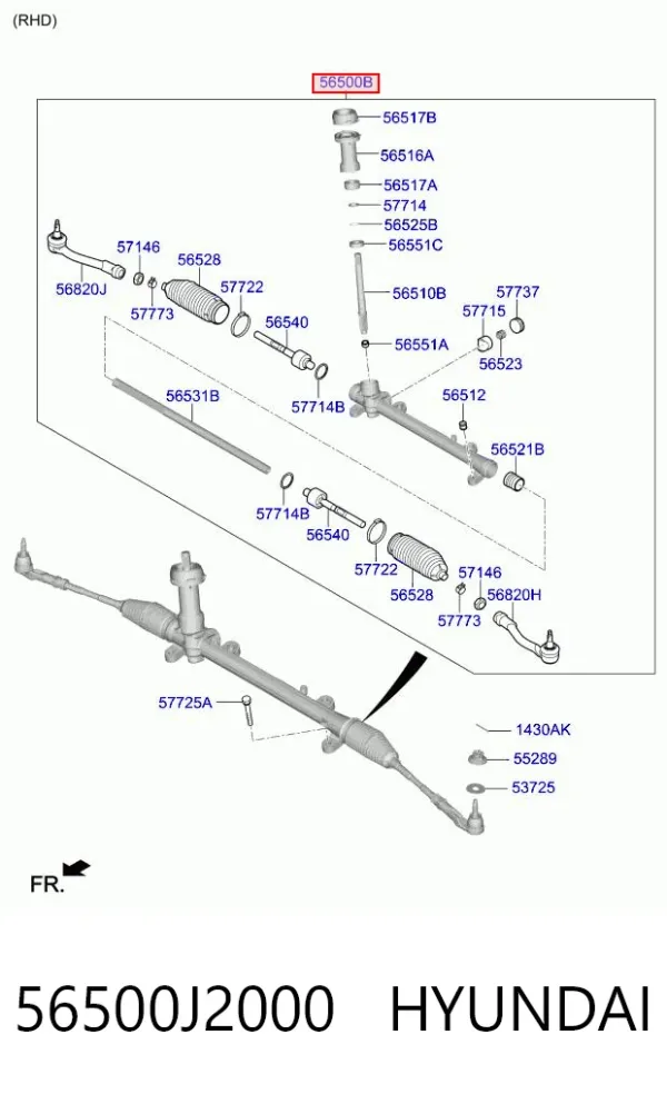 Рулевая рейка 56500J2000 Hyundai/Kia