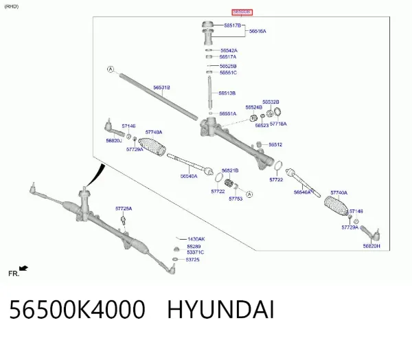Рулевая рейка 56500K4000 Hyundai/Kia