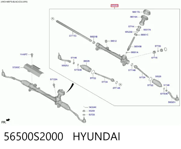 Рулевая рейка 56500S2000 Hyundai/Kia