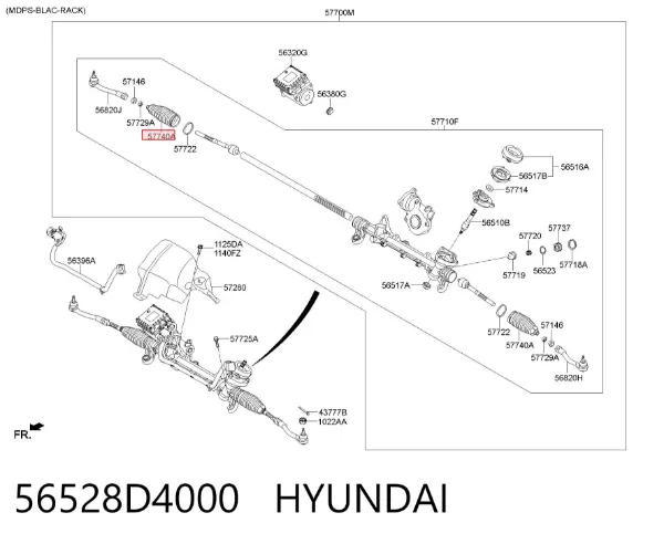 Пыльник рулевой рейки 56528D4000 Hyundai/Kia