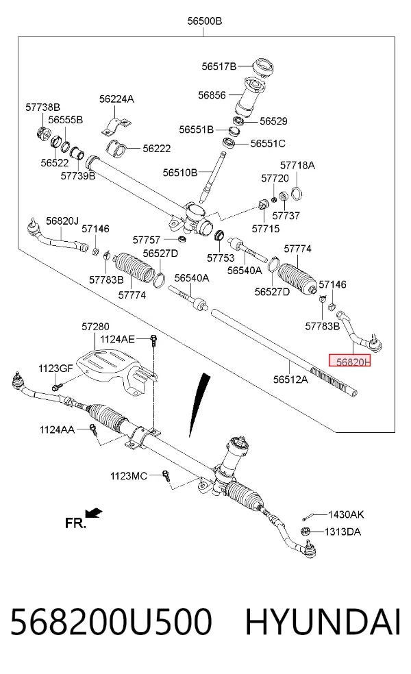 Рулевой наконечник 568200U500 Hyundai/Kia