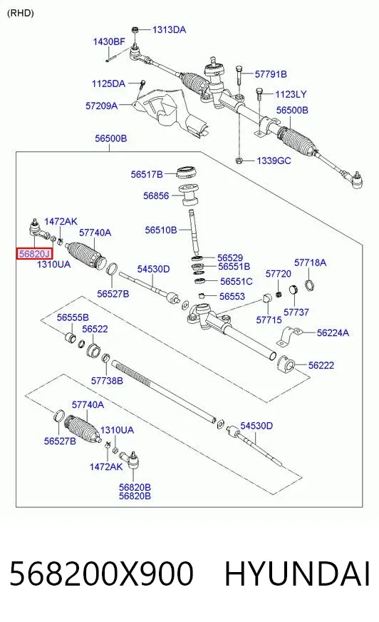 Рулевой наконечник 568200X900 Hyundai/Kia