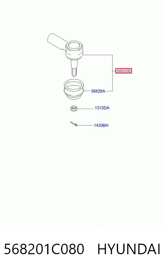 Рулевой наконечник 568201C080 Hyundai/Kia