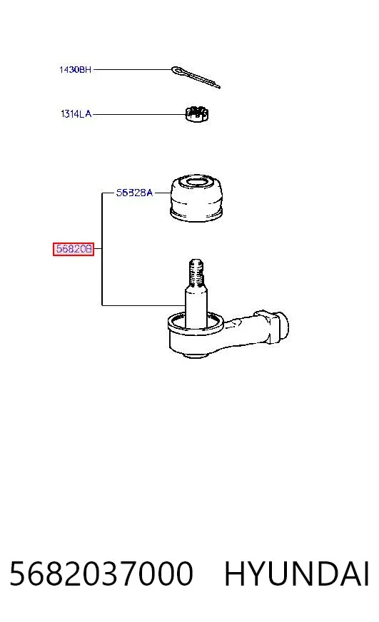 Рулевой наконечник 5682037000 Hyundai/Kia