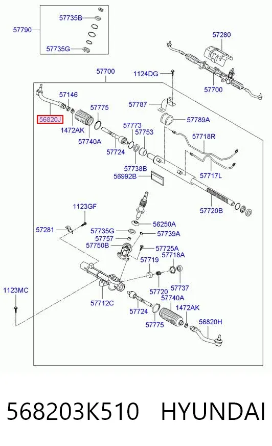 Рулевой наконечник 568203K510 Hyundai/Kia