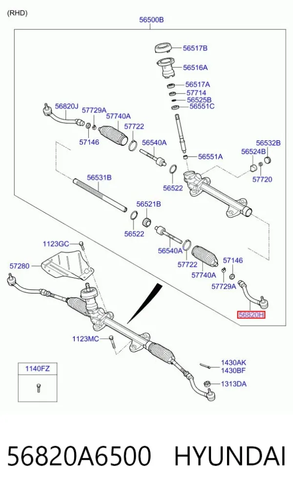 Рулевой наконечник 56820A6500 Hyundai/Kia