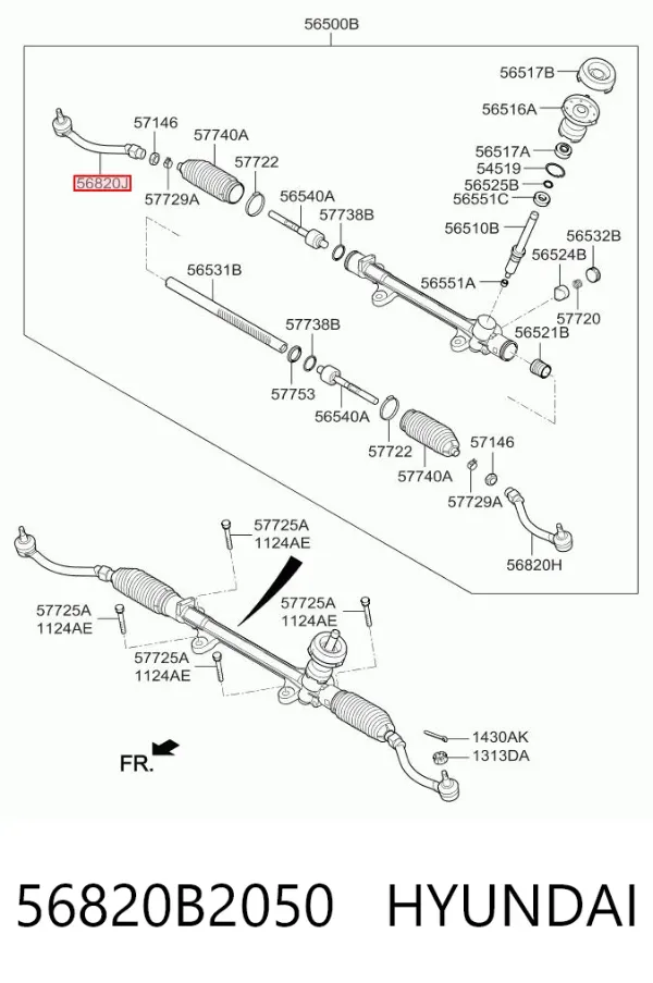 Рулевой наконечник 56820B2050 Hyundai/Kia