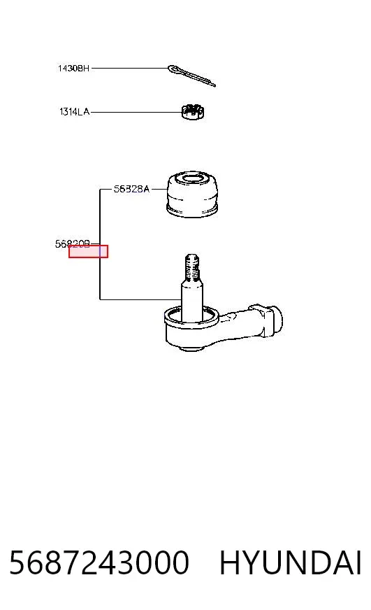 Рулевой наконечник 5687243000 Hyundai/Kia