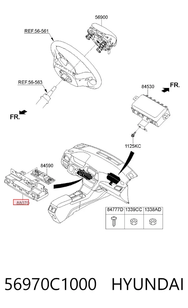Подушка безопасности защиты коленей 56970C1000 Hyundai/Kia