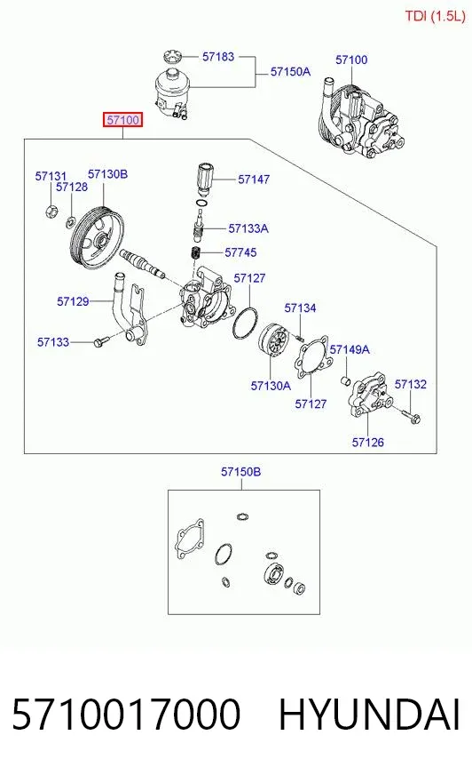 Насос ГУР 5710017000 Hyundai/Kia