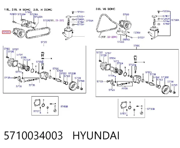 Насос ГУР 5710034003 Hyundai/Kia
