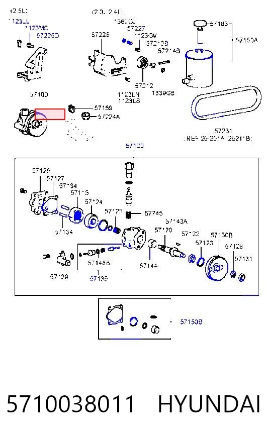 Насос ГУР 5710038011 Hyundai/Kia