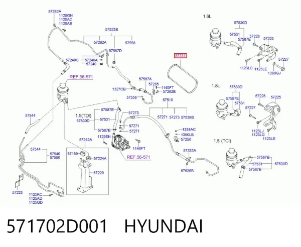 Ремень генератора 571702D001 Hyundai/Kia