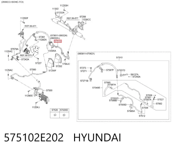 Шланг ГУР высокого давления 575102E202 Hyundai/Kia