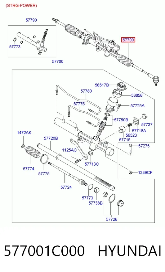 Рулевая рейка 577001C000 Hyundai/Kia