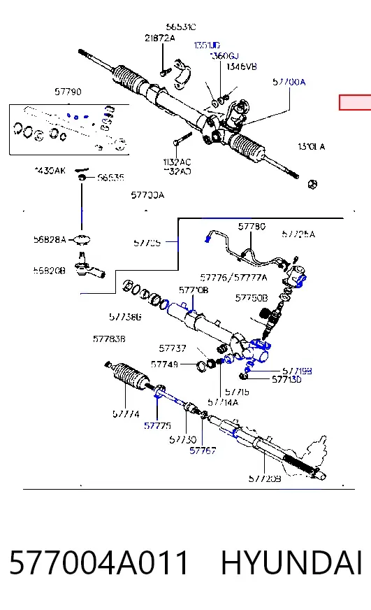 Рулевая рейка 577004A011 Hyundai/Kia