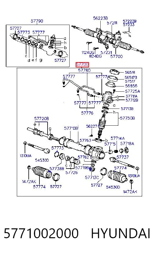 Рулевая рейка 5771002000 Hyundai/Kia