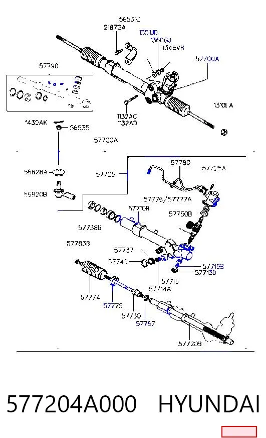 Рулевая рейка 577204A000 Hyundai/Kia