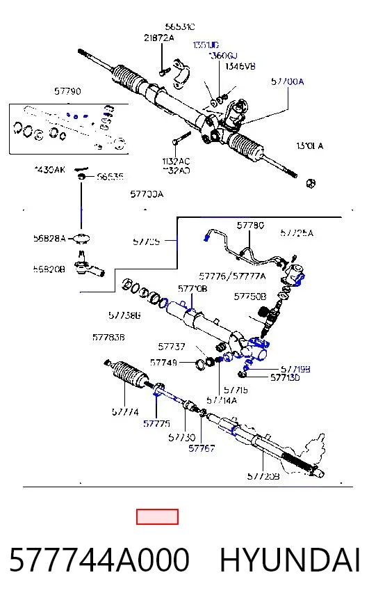 Пыльник рулевой рейки 577744A000 Hyundai/Kia