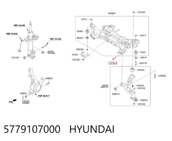 Болт нижнего рычага 5779107000 Hyundai/Kia