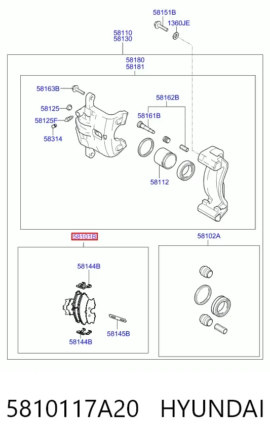 Передние тормозные колодки 5810117A20 Hyundai/Kia