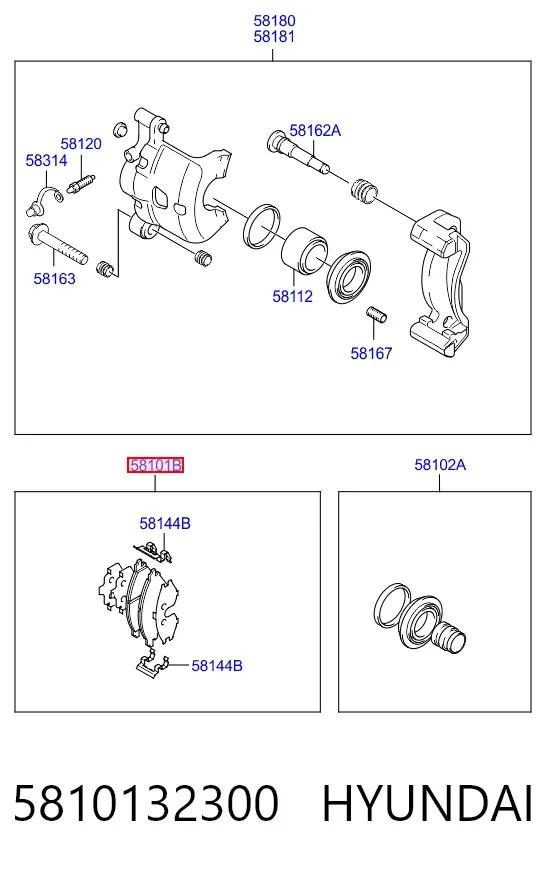 Передние тормозные колодки 5810132300 Hyundai/Kia