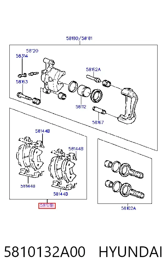 Передние тормозные колодки 5810132A00 Hyundai/Kia